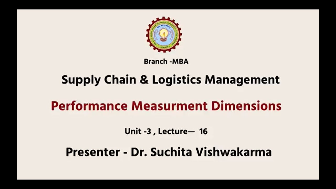 Supply Chain & Logistics Management Performance Measurement