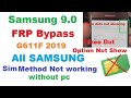 Samsung G611F J7 Prime 2 Frp Bypass Android 9.0 Pie New Method without pc three dot option not show