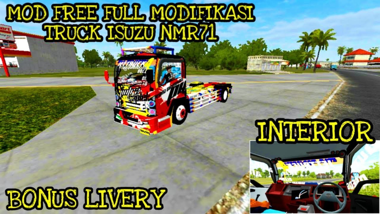 Free Mod  Bussid Truck  Isuzu Nmr71 Los Bak Full Modifikasi  