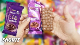 Shorts ASMR Satisfying Chocolates Video  Cadbury Dairy Milk Silk Bubbly Opening #shorts #trending