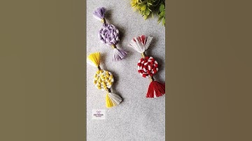 Macrame Candy Ornaments 🍬 | Christmas Decor | #shorts #ytshort #candy #magnet #christmas #ornaments