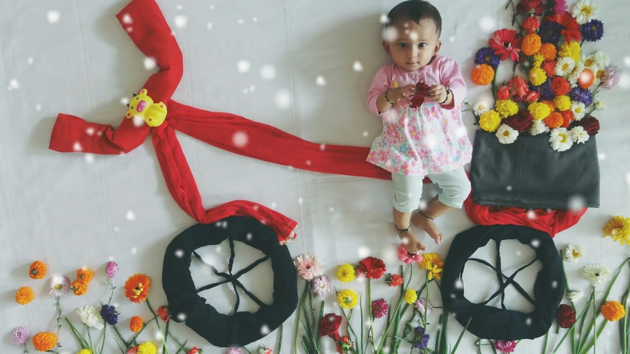 Monthly Photoshoot With Real Fruits Different Creative Baby Photoshoot Ideas At Home Part 13 Youtube