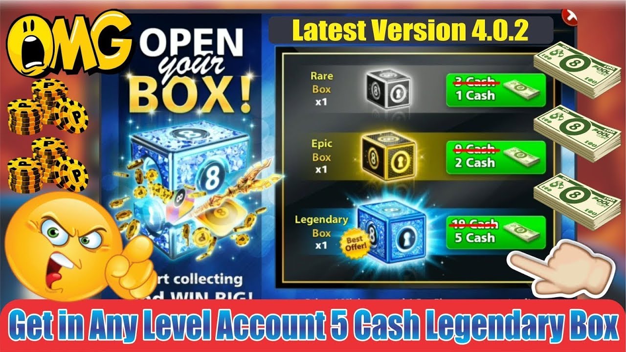 8 ball pool 5 cash 1 legendary box trick live proof