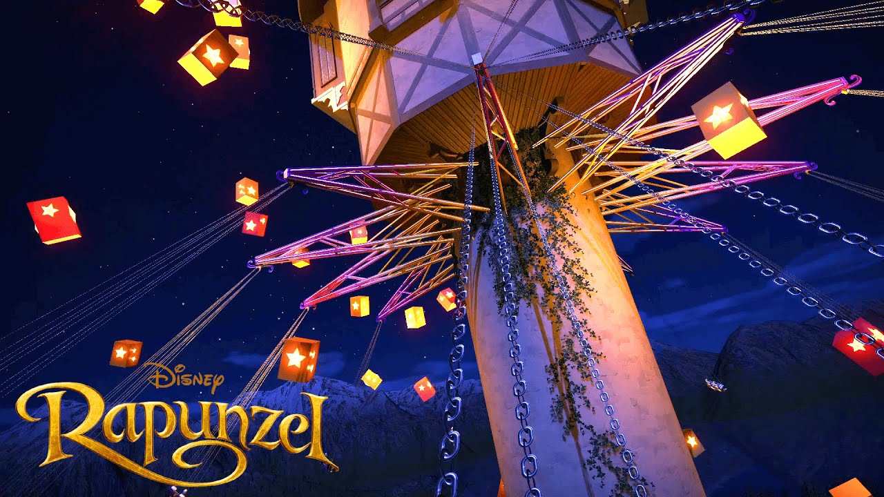 Disney ラプンツェルの空中ブランコ Tangled Tower Tangled Tower At Planet Coaster Pov Youtube