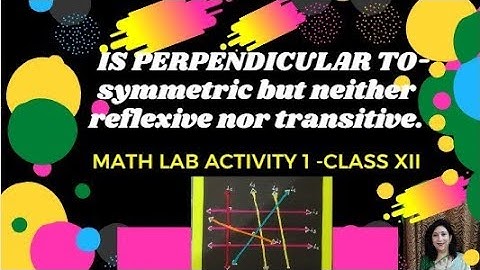 #1:MATH LAB ACTIVITY CLASS 12: Relation Is Perpendicular to- symmetric, not Reflexive or Transitive