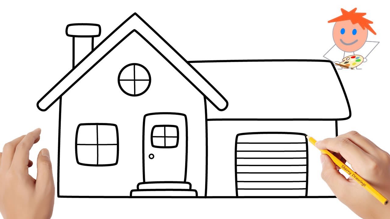 How to draw a house Easy drawings YouTube