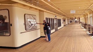 Soft reopening walking tour inside legendary RMS Queen Mary in Long Beach California screenshot 2