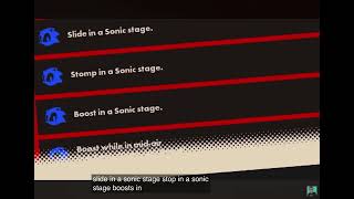 slide in a sonic stage, stomp in a sonic stage, boost in a sonic stage