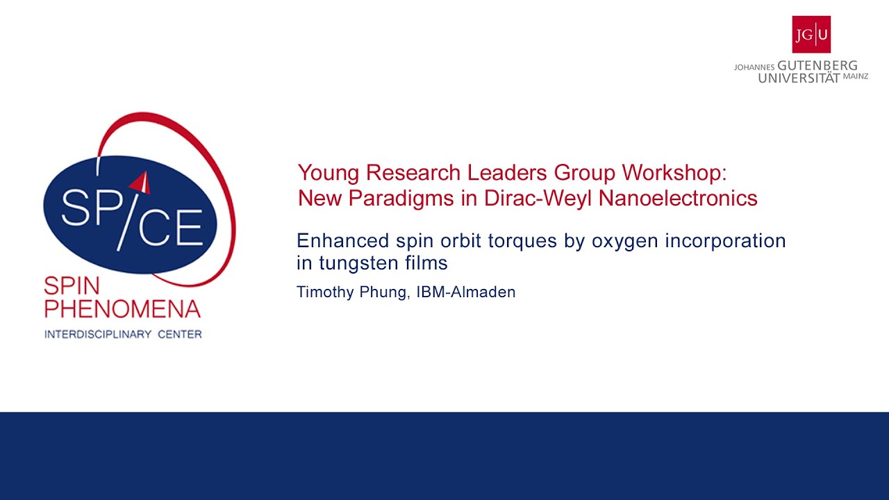 SPICE Young Research Leaders 2016 - Timothy Phung - Enhanced spin orbit torques