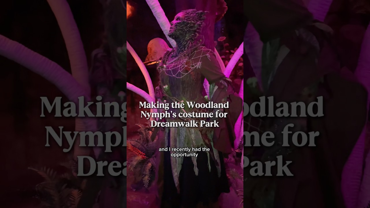 Making the costume for the Woodland Nymph character at @dreamwalkpark ! 🪾🍄‍🟫🧵🪡