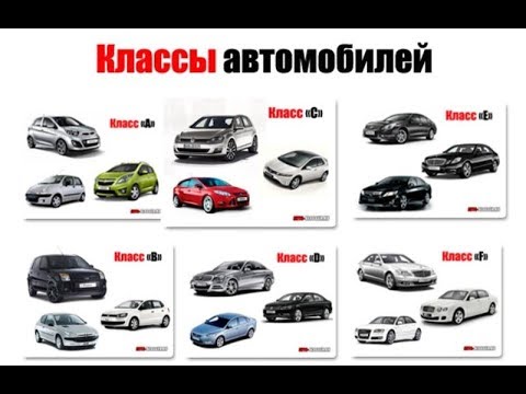 Классы легковых автомобилей, в зависимости от их габаритов