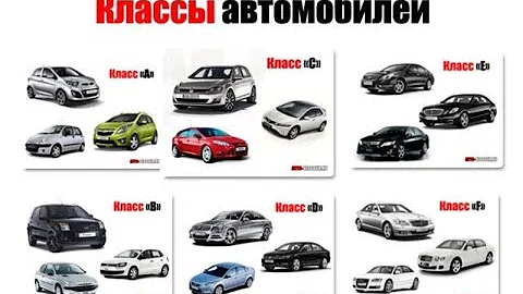 Классы легковых автомобилей, в зависимости от их габаритов