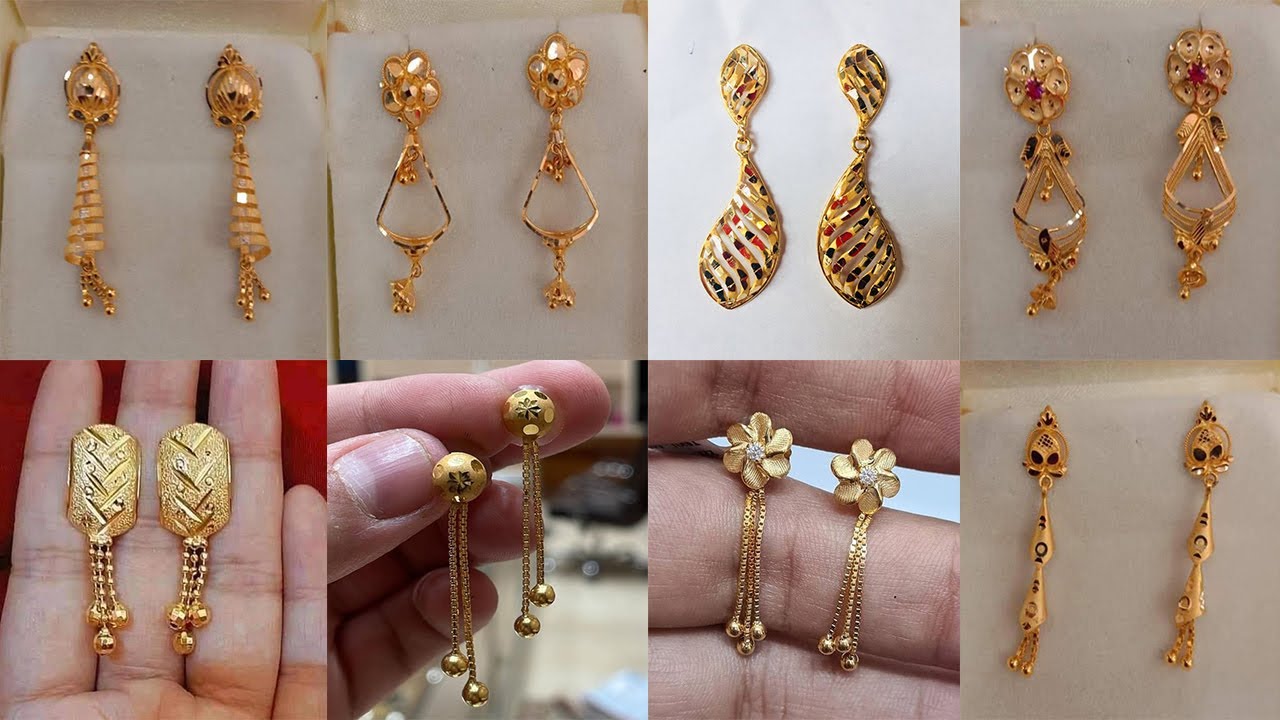 Latest Stylish Gold Earring Designs With Weight And Price ...