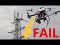 DJI F550 high-voltage line fail (and win!)