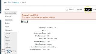 Canvas 101 - Part 3 - Making Quizzes