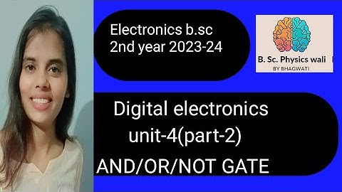 Electronics b.sc 2nd year Digital electronics Unit-4(part-2) AND/OR/NOT GATE