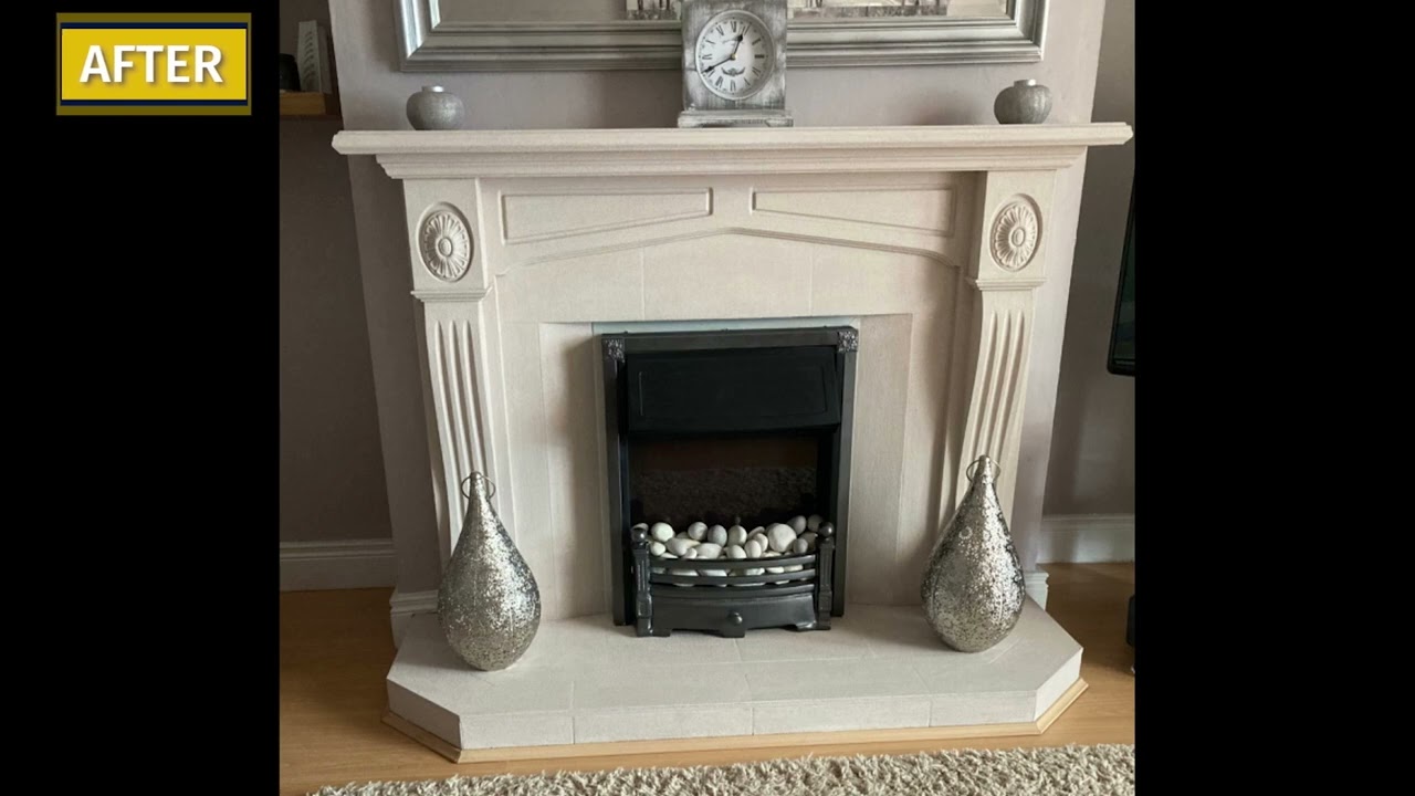 Limestone Fireplace