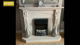 Limestone Fireplace