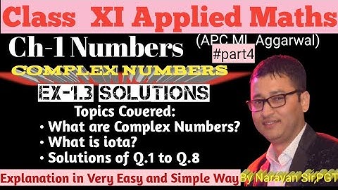 Ex-1.3 Solutions APC ML Aggarwal•11th Applied Maths•Complex Numbers•What is iota and Powers of iota•