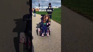 My power wheelchair skills 👀 #shorts #wheelchair #cerebralpalsy #powerwhelchair