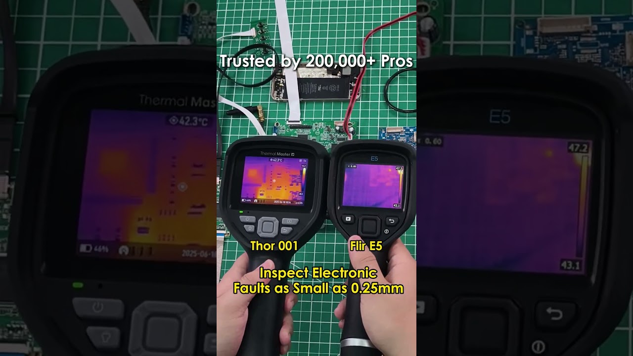 🔍 Thermal Imaging Face-Off: Thor 001 vs FLIR E5 in PCB RepairHow small is too small?