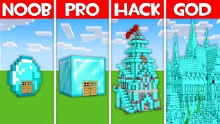 Minecraft Battle: DIAMOND HOUSE BUILD CHALLENGE  NOOB vs PRO vs HACKER vs GOD in Minecraft!