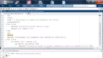 SUMA DE VALORES DE UN VECTOR EN MATLAB