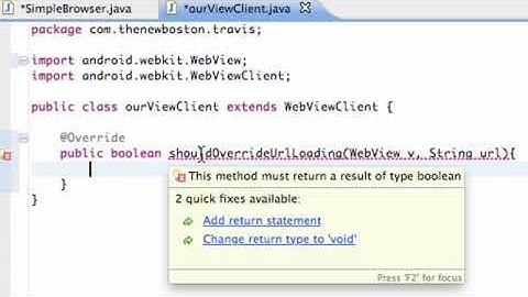 Android Application Development Tutorial   91   Set WebView Client for a Brower app