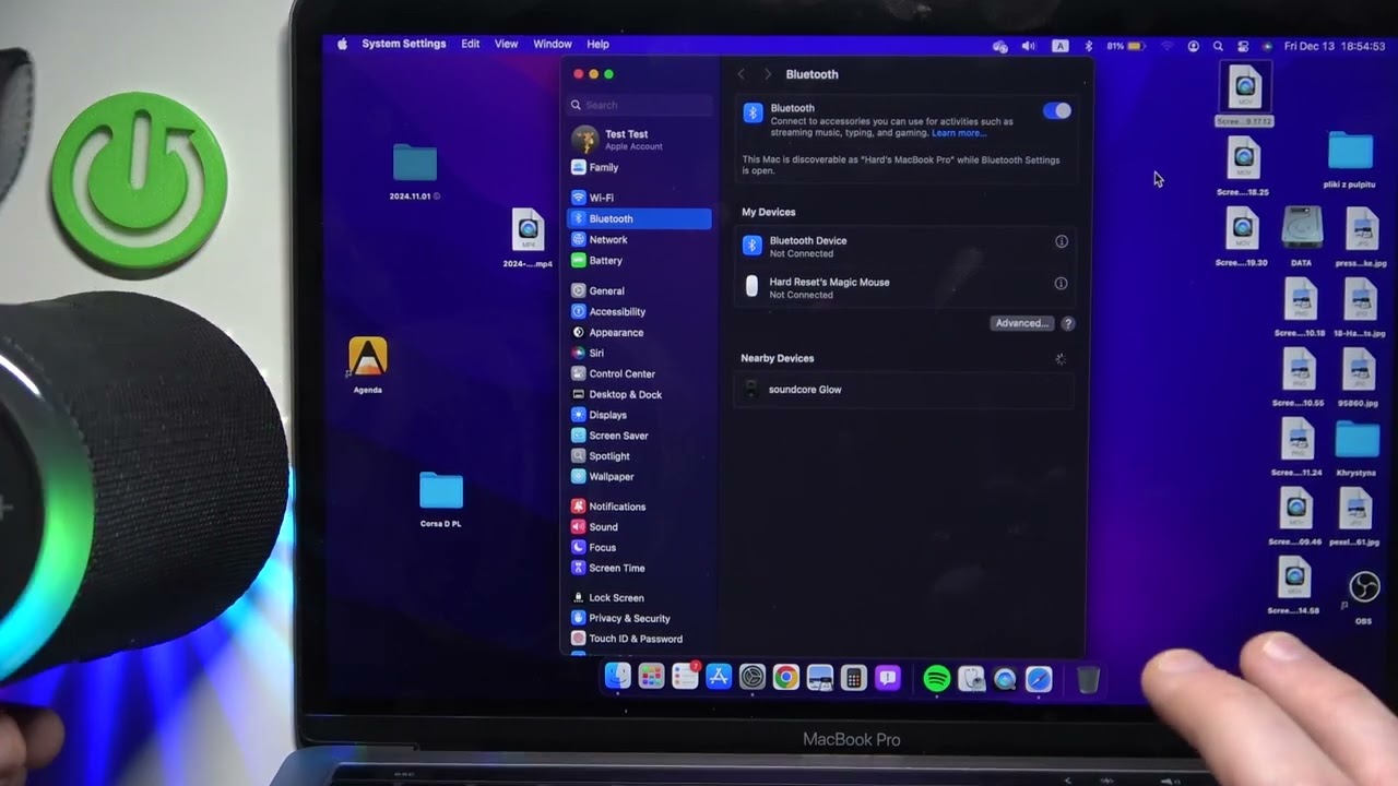 Как подключить SOUNDCORE Glow к MacBook