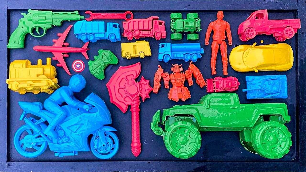 Membersihkan mobil mobilan, mobil monster, mobil balap, motor balap, dum truk, kereta api, heroes