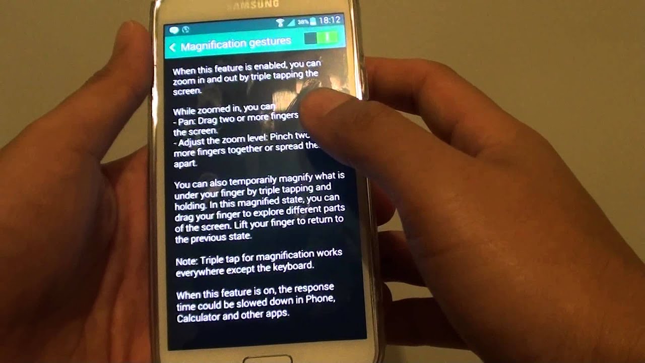 Samsung Galaxy S5: How to Zoom In / Out Quickly - YouTube