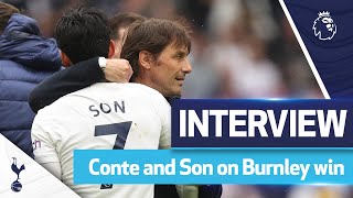 Heung-Min Son reacts to winning Player of the Season! | INTERVIEWS | Conte & Son on Burnley win