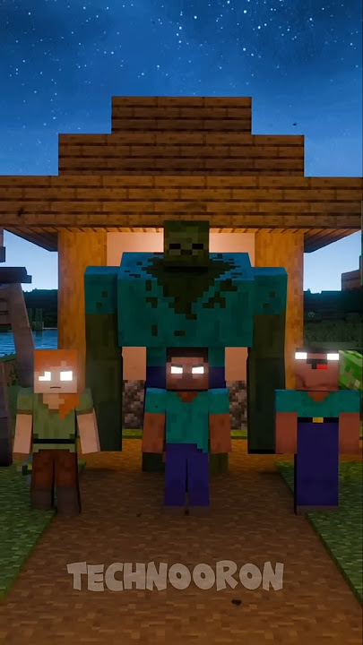 W Team Saved Villager 💀| Minecraft Animation #sigma #herobrine #minecraft #animation #shorts #mutant