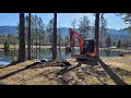 Walking path and pond bank clean with the kubota kx040
