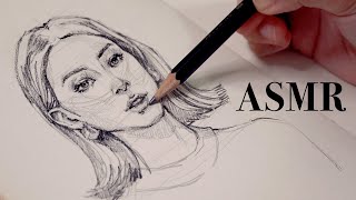 ASMR draw with me (soft relaxing music) (no talking)