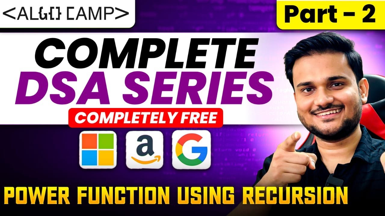 Power Function Using Recursion | Recursion Series Part 2 - YouTube