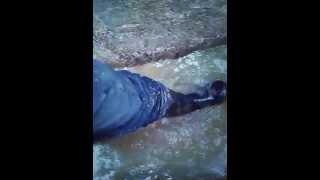 The water labirint flooding in my old russian PVC Spici-all work camo boots .