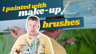 Unusual Art Tools: Newspaper & Makeup Brushes in Landscape Painting