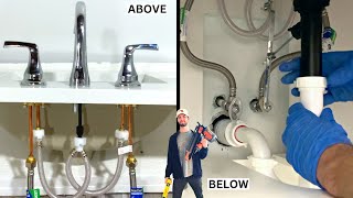How to Install a Bathroom Vanity, Hook Up the Faucet, and Install the Backsplash (DIY, Step-by-Step)