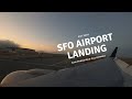 Landing at San Francisco International Airport Night (SFO Airport Landing) | USA 4K