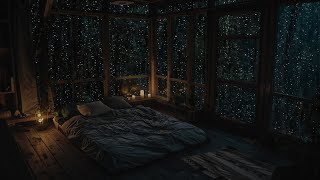 Sleep Sounds: Rain on Window with Night Forest Scene  Sound Brings Sleep  A Deep Sleep