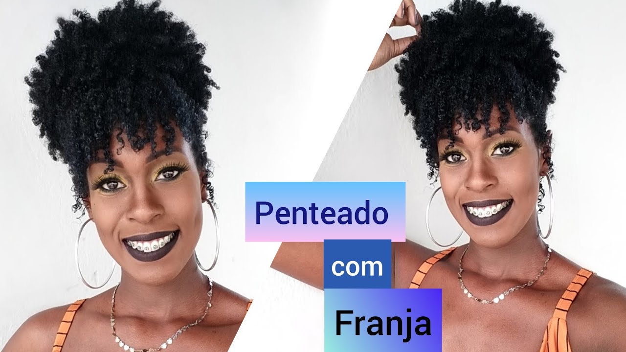 Penteado em cabelo crespo  com franja - Crespo Curto