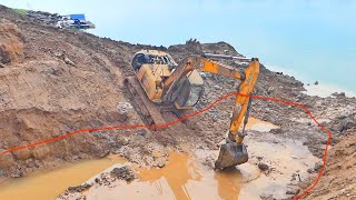 Excavator Starting Work! Clearing the deep pit to remove water and mud good luck Excavator by Bulldozer Working Group 1,842 views 6 days ago 14 minutes, 12 seconds