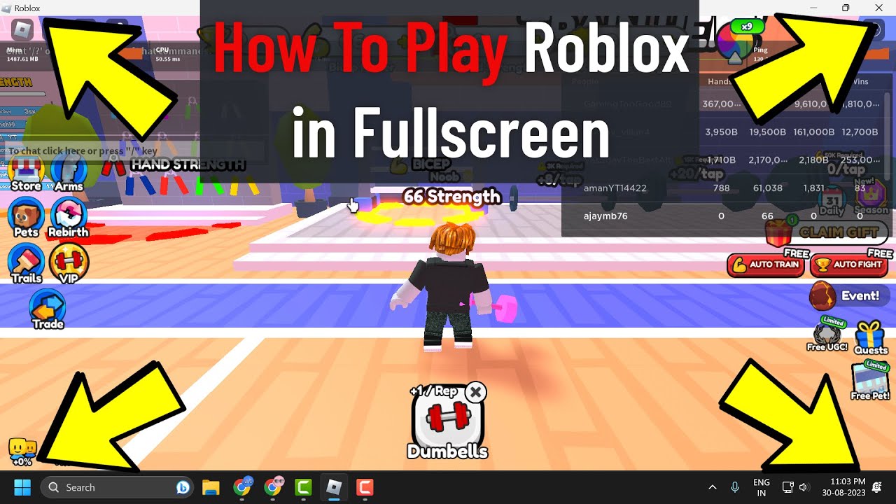 How to Play Roblox in Fullscreen on Windows Pc (No Taskbar) - YouTube