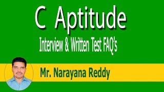 C Language Tutorial || C Technical Aptitude for Interview and Written Test part-1