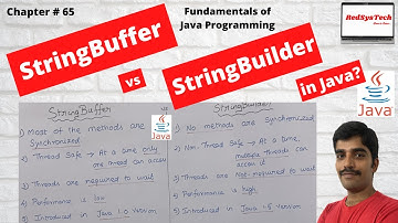 # 65 StringBuilder vs StringBuffer in Java | StringBuffer vs StringBuilder |Java Tutorial RedSysTech