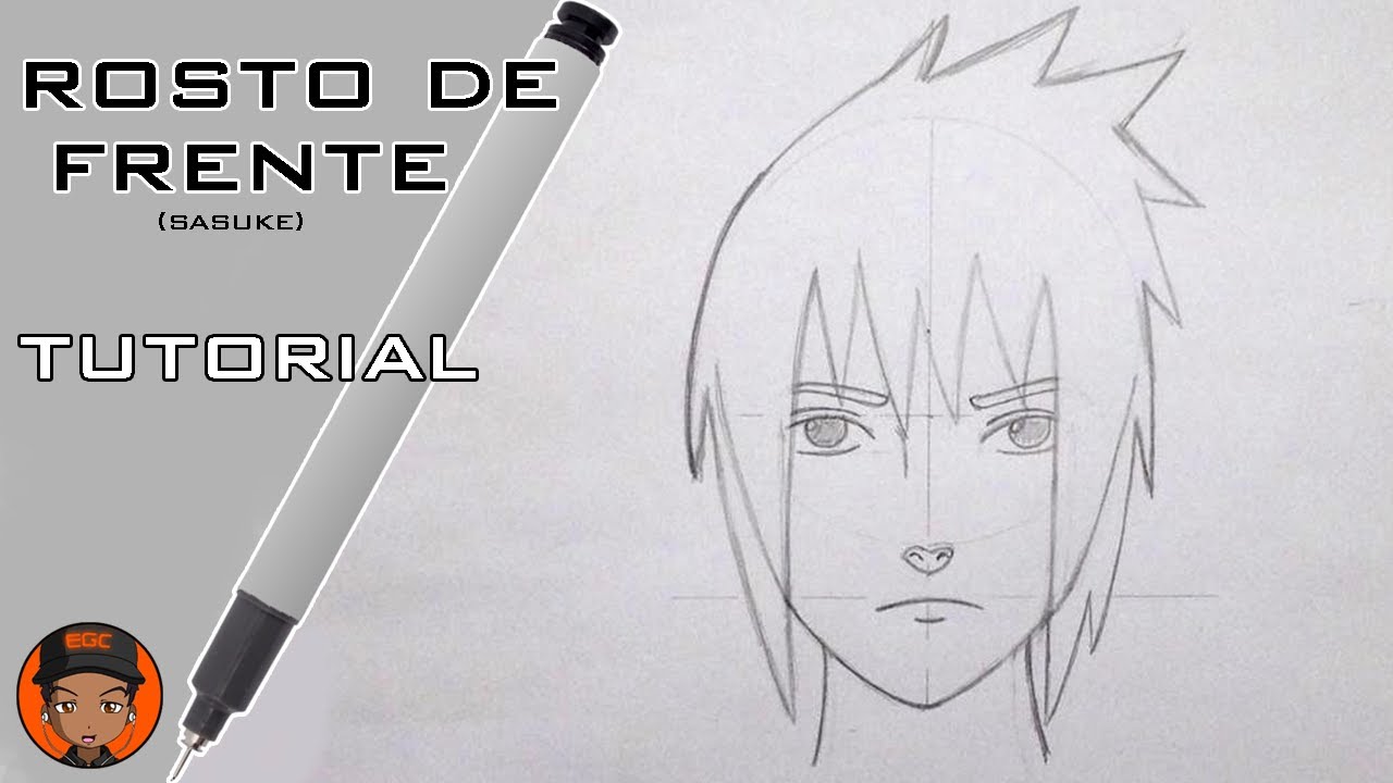 COMO DESENHAR O ROSTO SASUKE/NARUTO FÁCIL 