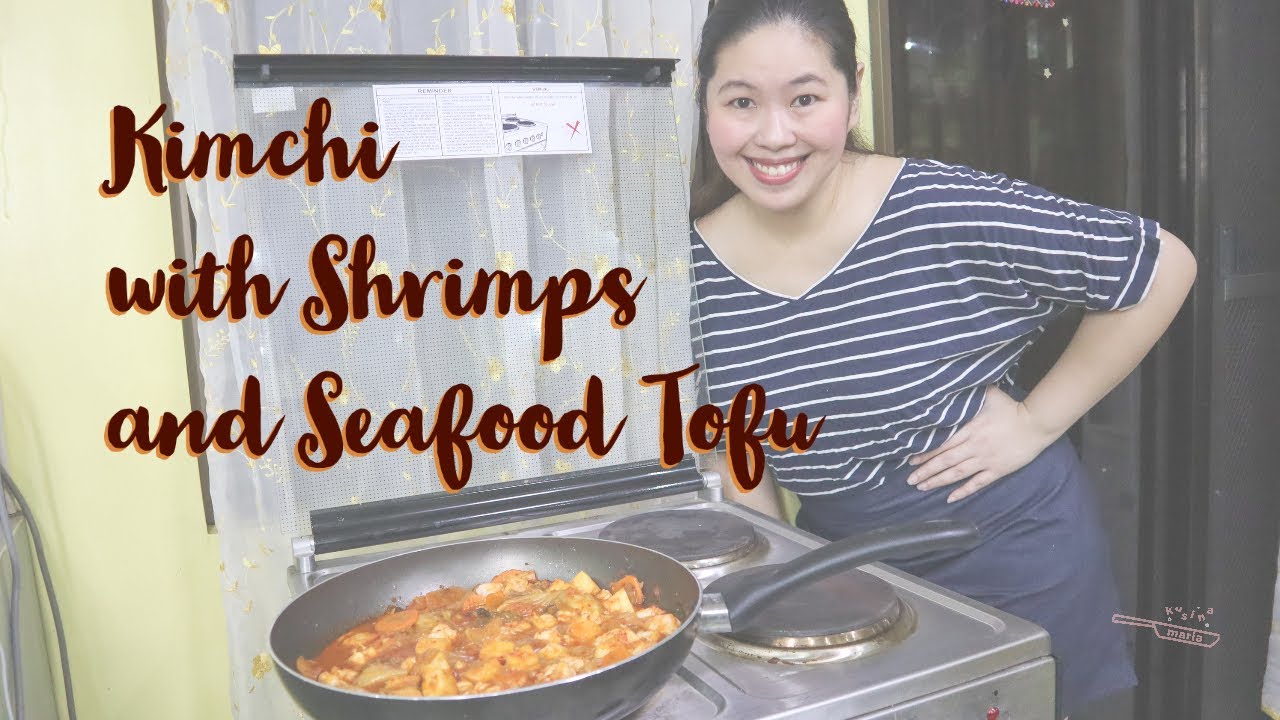 Kimchi with Shrimps and Seafood Tofu Recipe [ Kimchi Bokkeum ] | 