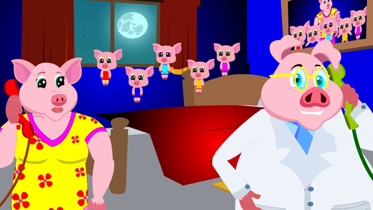 Five Little pigs Jumping On The Bed Nursery Rhymes For kids YouTube