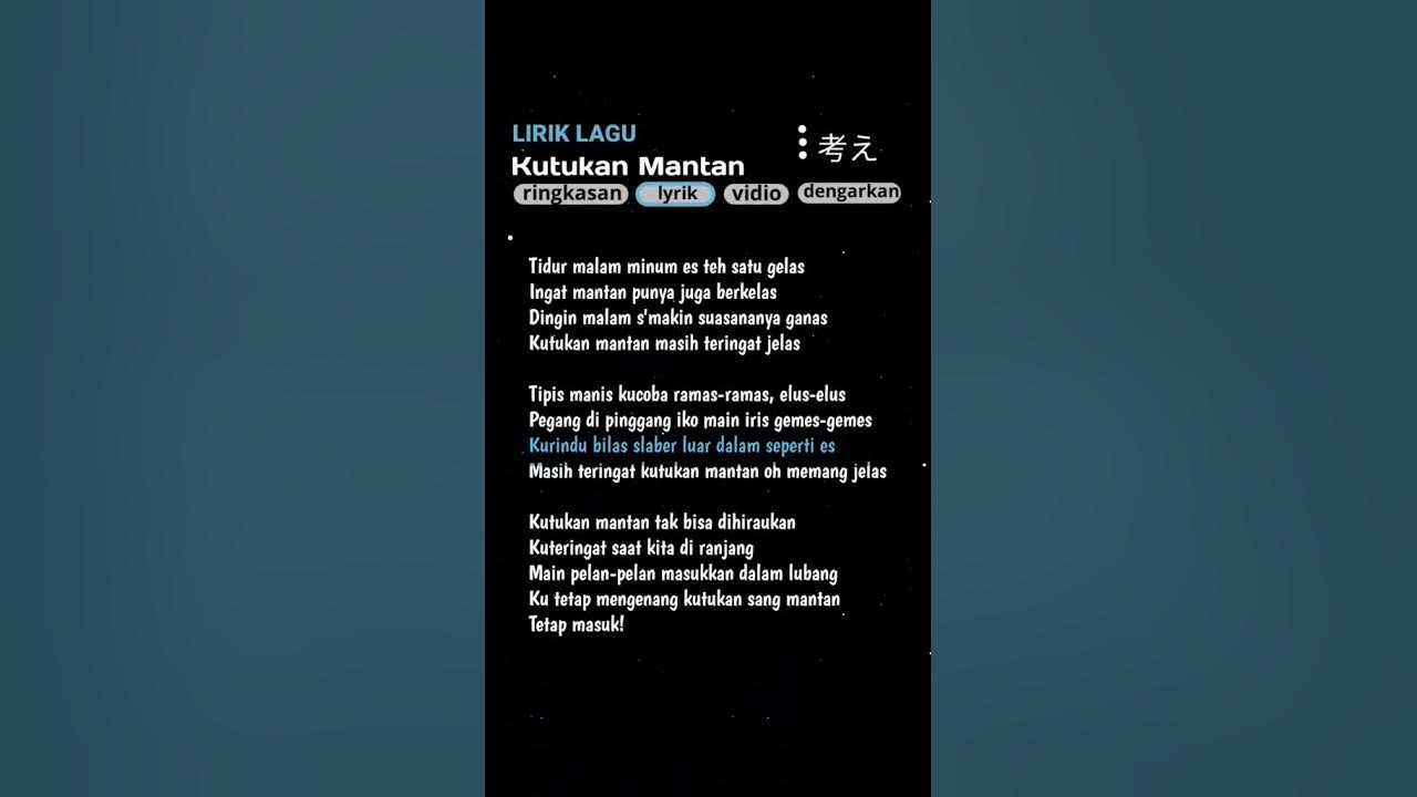 lirik lagu kutukan mantan✌️